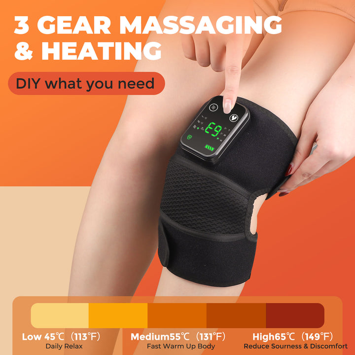 Premium USB Electric Heating Kneepads & Shoulder Massager | 3-in-1 Adjustable Heated Brace with Three Heat Levels & Vibration