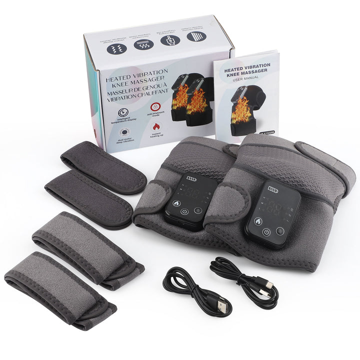 Premium USB Electric Heating Kneepads & Shoulder Massager | 3-in-1 Adjustable Heated Brace with Three Heat Levels & Vibration