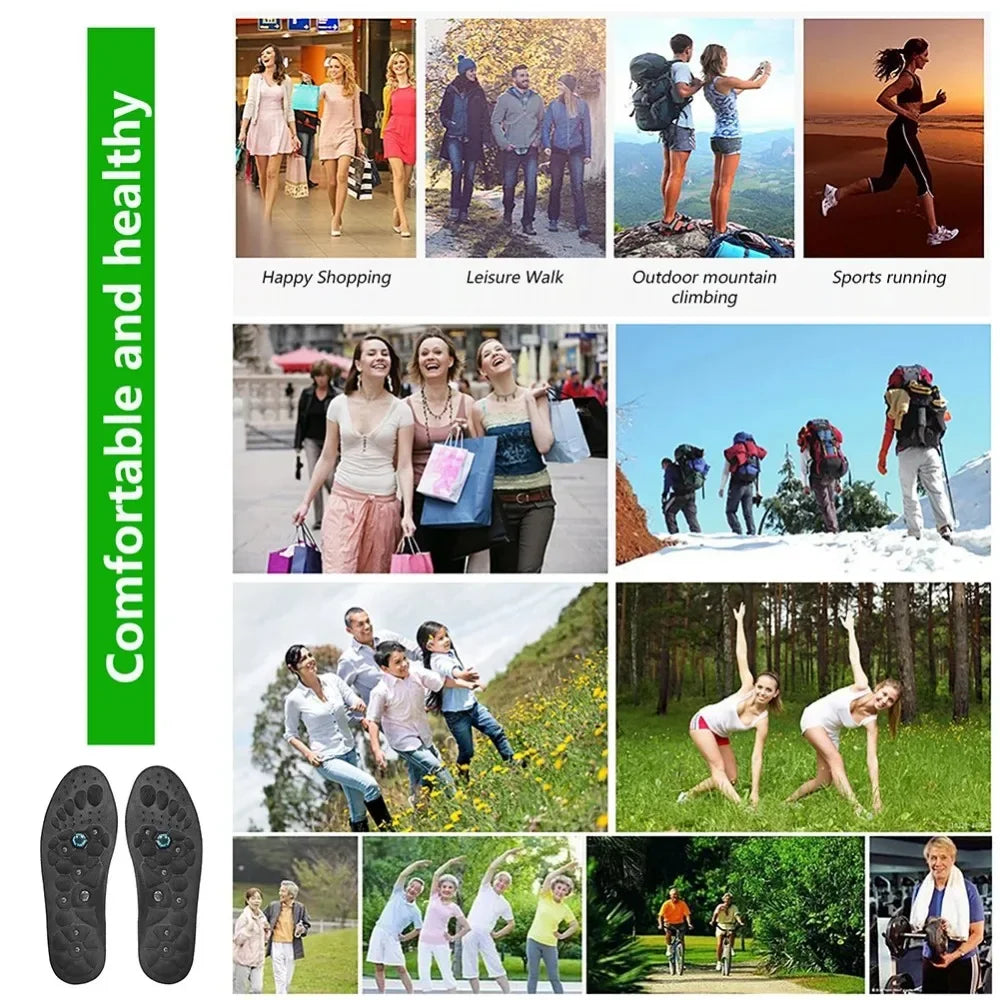 Premium Magnetic Therapy Insoles for Weight Loss and Arch Support - Comfortable Acupressure Shoe Pads for Men & Women, 