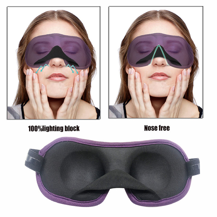 Premium 3D Sleep Mask – Soft Memory Foam Eye Mask for Sleep, Travel, and Migraine Relief – Blockout Light, Comfortable and 