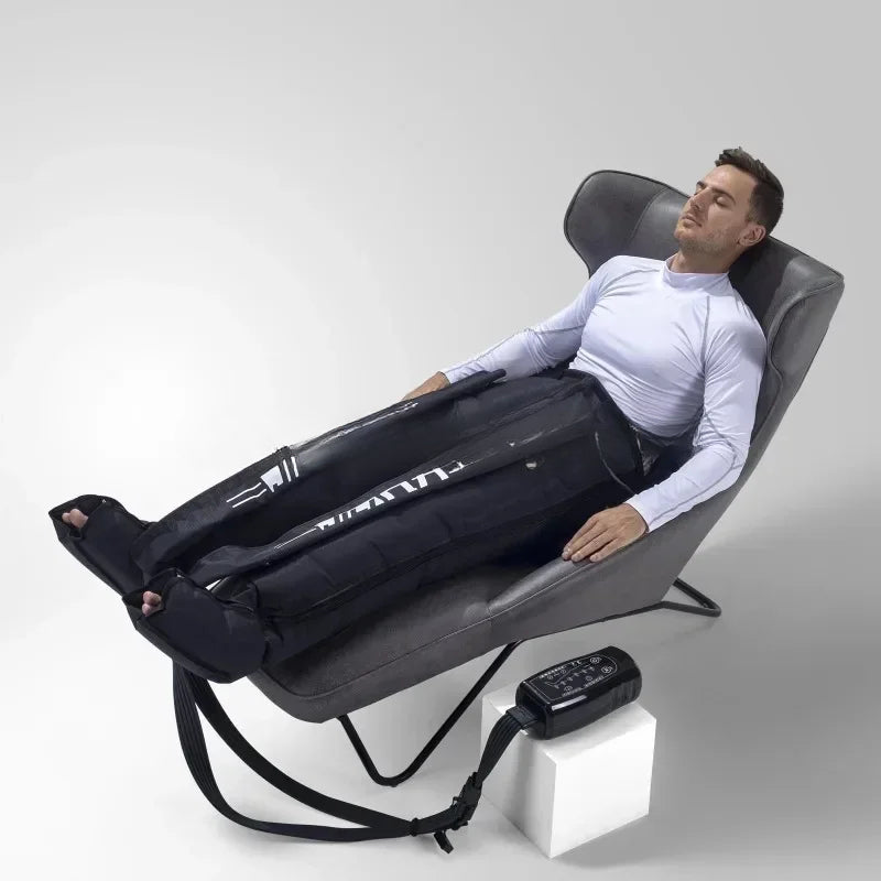 Premium Pressotherapy Air Compression Boots for Legs – 6 Chamber Massager for Muscle Recovery, Improved Circulation, 