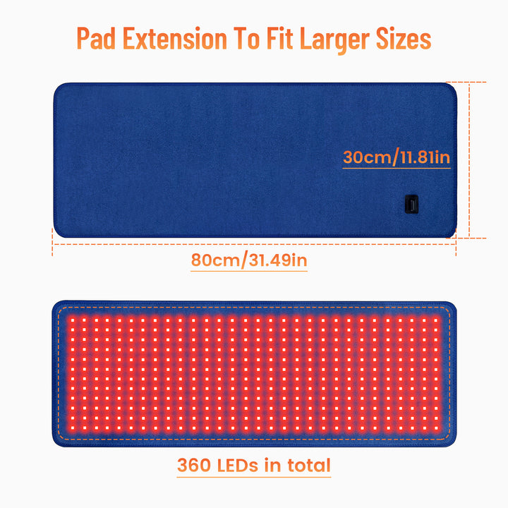 Premium Red & Infrared Therapy Belt for Body Pain Relief & Slimming – 660nm/850nm Large LED Heating Pad with 360 LEDs,  