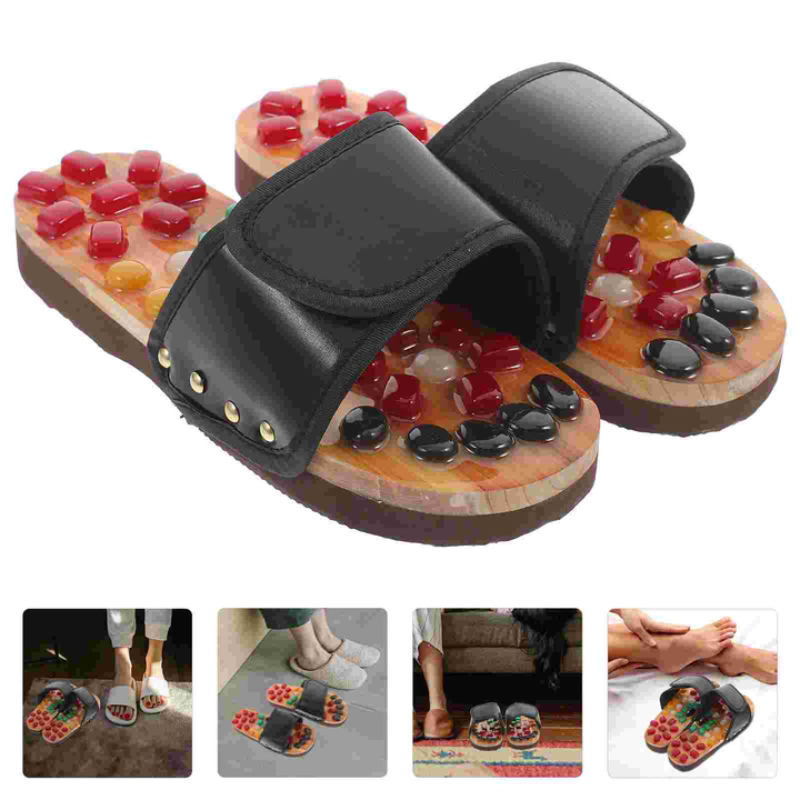 Premium Reflexology Foot Massager Sandals - Adjustable Acupressure Slippers for Stress Relief and Comfort - Non-Slip EVA