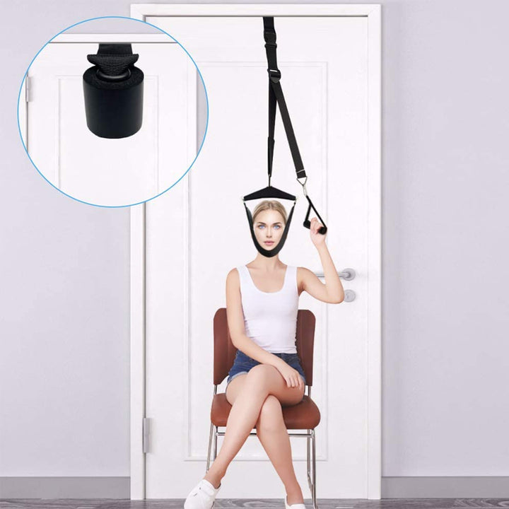 High-Quality Cervical Neck Traction Device for Home Use, Over-Door Neck Stretcher Hammock, Pain Relief & Spine Correction  