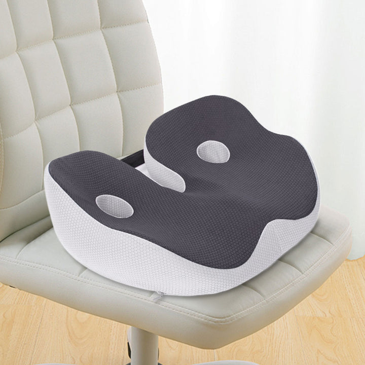 Premium Memory Foam Sit Bone Relief Cushion – Ergonomic Washable Seat Cushion for Pressure Relief, Breathable Comfort, Long 