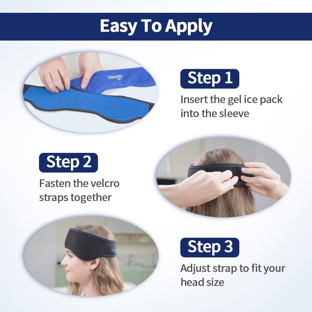 Premium Migraine Ice Head Wrap for Headache and Tension Relief – Gel Ice Pack Headband with Hot and Cold Therapy, Adjustable 