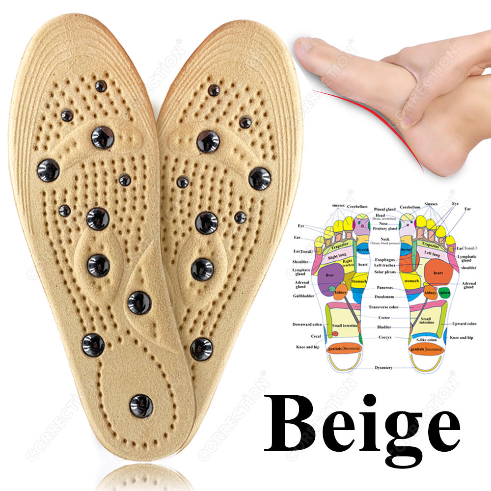 Premium Magnetic Therapy Insoles for Foot Acupressure - Soft Sports Cushion Inserts, Sweat-Absorbing & Deodorant, Unisex 