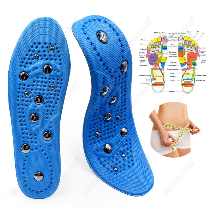 Premium Magnetic Therapy Insoles for Foot Acupressure - Soft Sports Cushion Inserts, Sweat-Absorbing & Deodorant, Unisex 