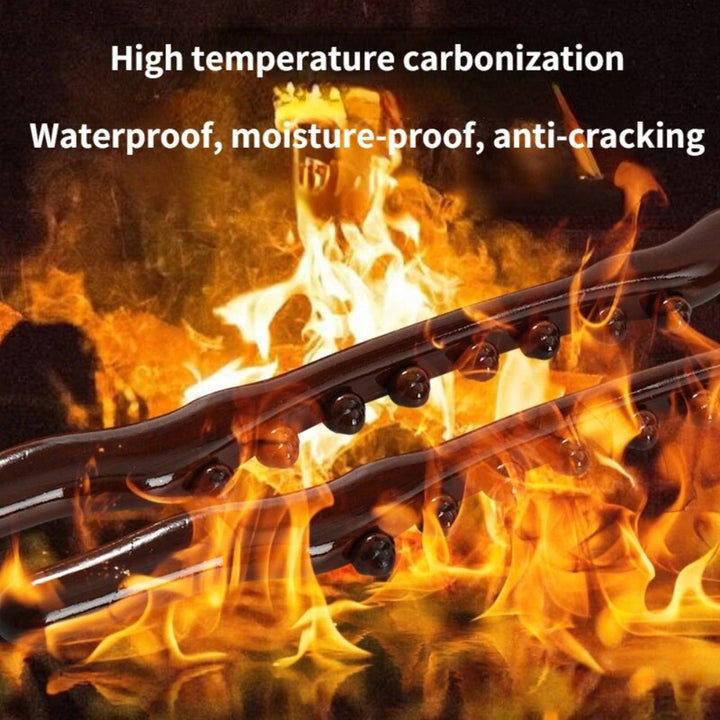 Premium Beech Wood Massage Stick with 20 Beads for Acupressure & Scraping Therapy – Relaxing Back, Neck & Body Treatment 