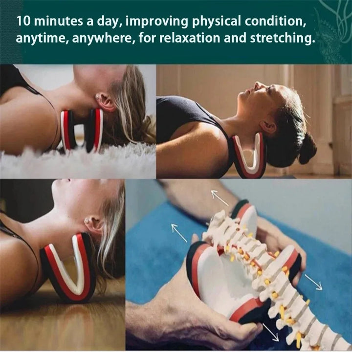 Premium Cervical Neck Traction Pillow for Neck and Shoulder Relief, Portable Spine Stretching Neck Orthoses for Cervical