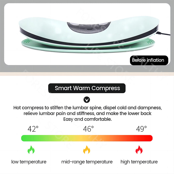 Premium Electric Lumbar Traction Device for Lower Back Pain Relief – Vibration & Thermal Therapy, Ergonomic Design,