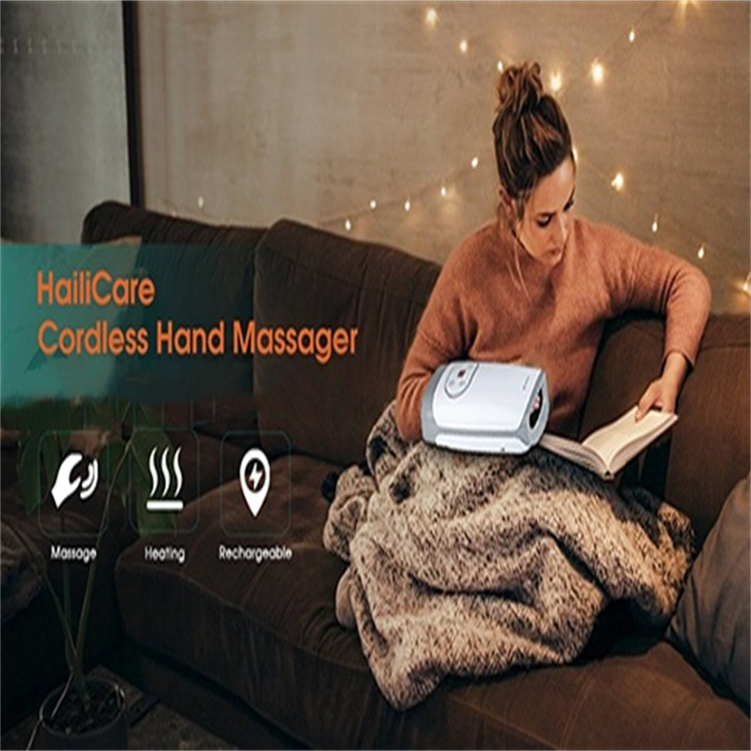 Premium Heated Hand Massager with Air Pressure and Hot Compress for Arthritis Relief, Cold Hand Comfort, and Finger Numbness