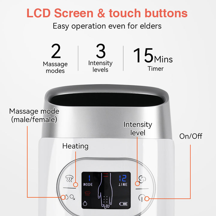 Premium Heated Hand Massager with Air Pressure and Hot Compress for Arthritis Relief, Cold Hand Comfort, and Finger Numbness