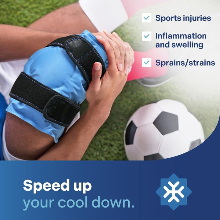 Premium Reusable Knee Ice Pack Wrap – Hot Cold Compress Therapy for Pain Relief, Gel Knee Support for Sprains, Injuries, Full