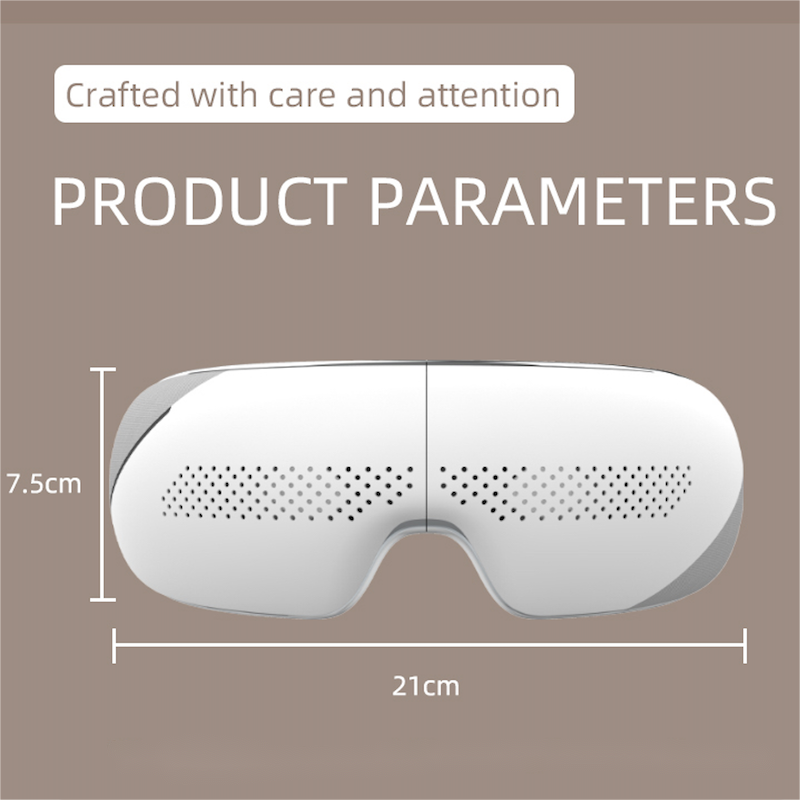 Premium Visible Eye Massager with Heat – Bluetooth Music, Air Pressure, Relaxation for Migraines, Reduce Eye Strain, Dark 