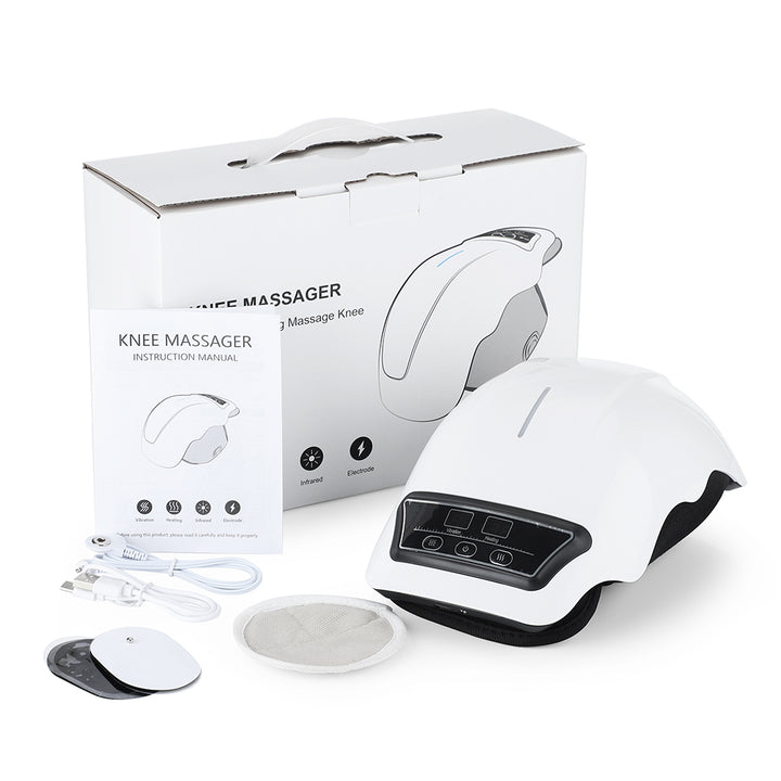 Premium Wireless Heated Knee Massager - Multifunctional Vibration & Hot Compress Therapy, 360° Wrap, Adjustable Temperature 