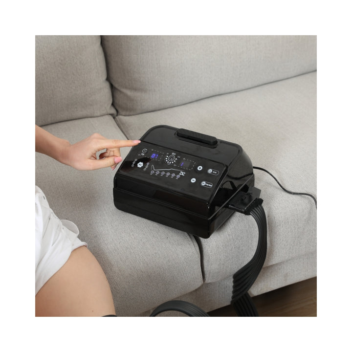 Premium Air Compression Leg Massager for Varicose Veins Relief, Blood Circulation Boost, Adjustable Cuffs, and Relaxation -