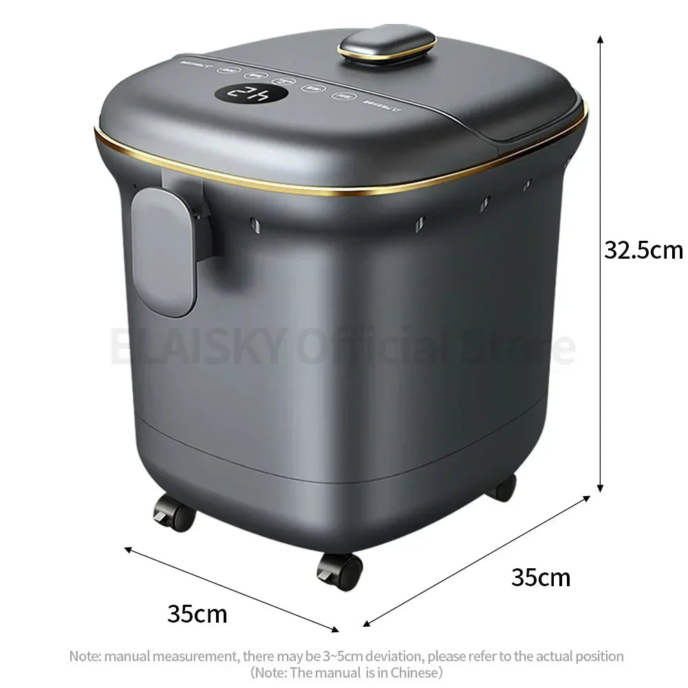 Luxury Foot Spa Bath Massager with Heat & Bubbles, Digital Temperature Control, Motorized Rollers, Adjustable Time Pedicure 