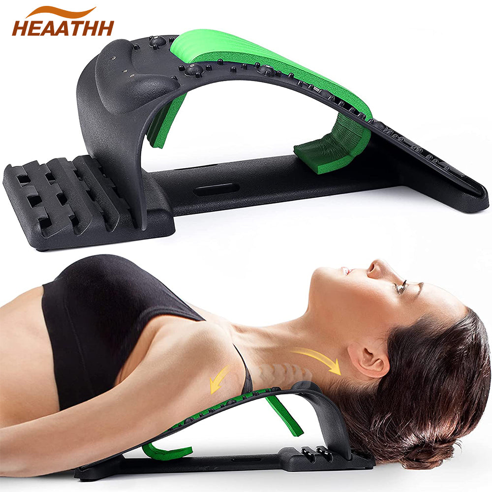 High-Quality 4-Level Neck & Back Stretcher with Magnetotherapy - Adjustable Cervical Spine Support for Pain Relief, Lumbar and Upper Back Massage Tool for Home & Office - StrengthXPhysiotherapy