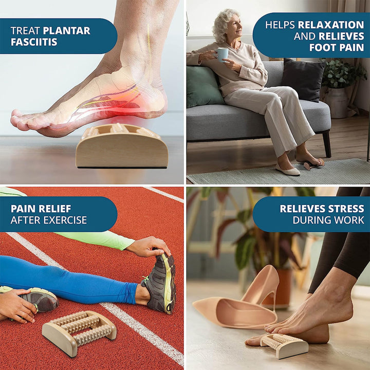 Premium Dual Foot Massager Roller for Plantar Fasciitis Relief, Deep Heel & Arch Pain, Stress Relief & Relaxation, Portable 