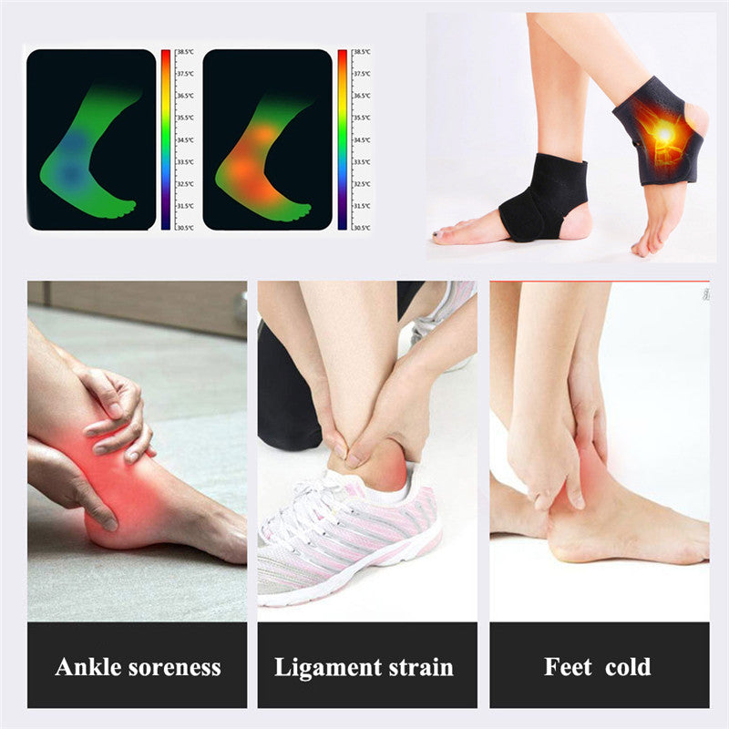 Premium Magnetic Therapy Ankle Brace with Tourmaline, Self-Heating Far Infrared Support, Adjustable Compression, Foot