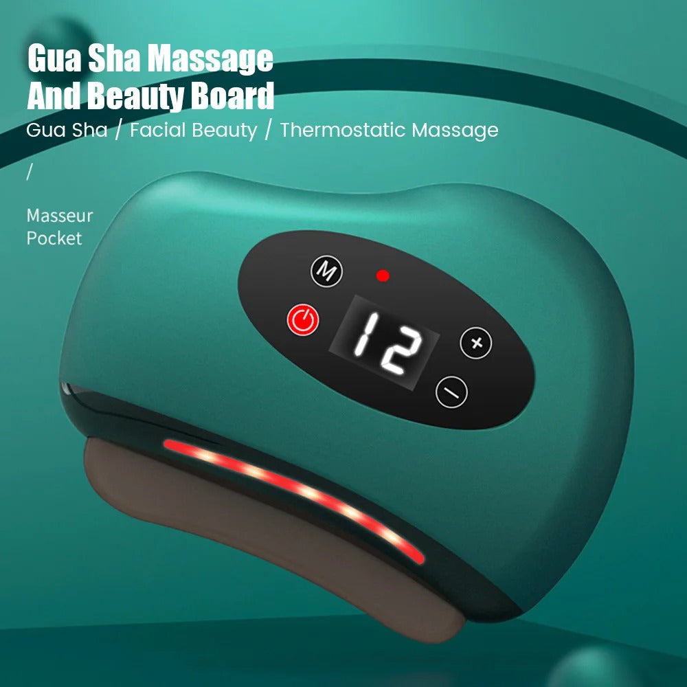 High Quality Electric Guasha Massager with Heating & Vibration – Hot Compress Eye & Face Tool for Skin Lifting & Wrinkle 