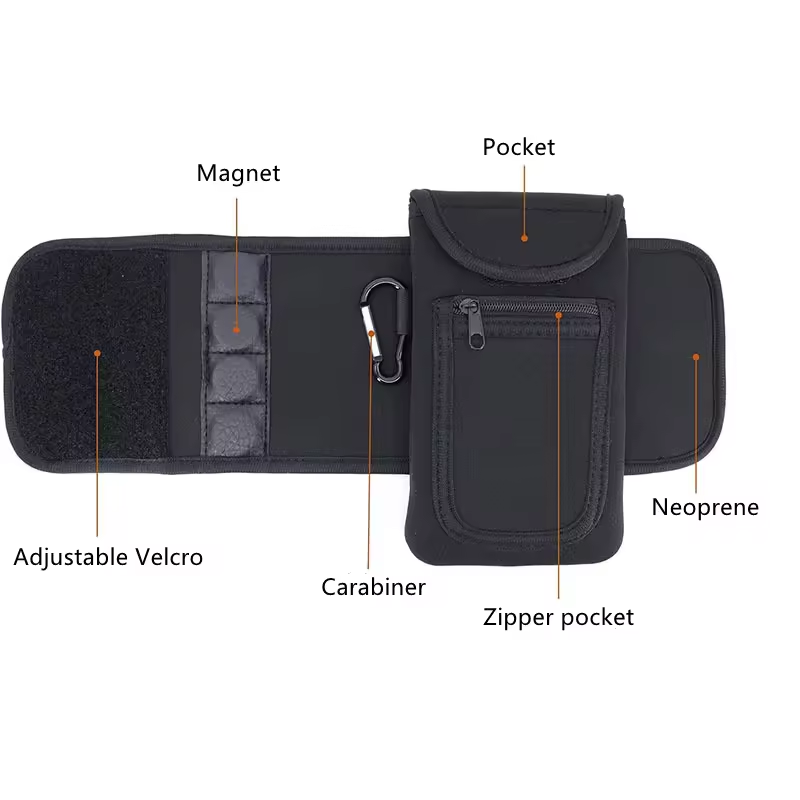 Premium Gym Magnetic Phone Bag – Anti-Slip Sleeve Pouch for 18-40 oz Water Bottle with Pockets for Keys, Cards, Headphones