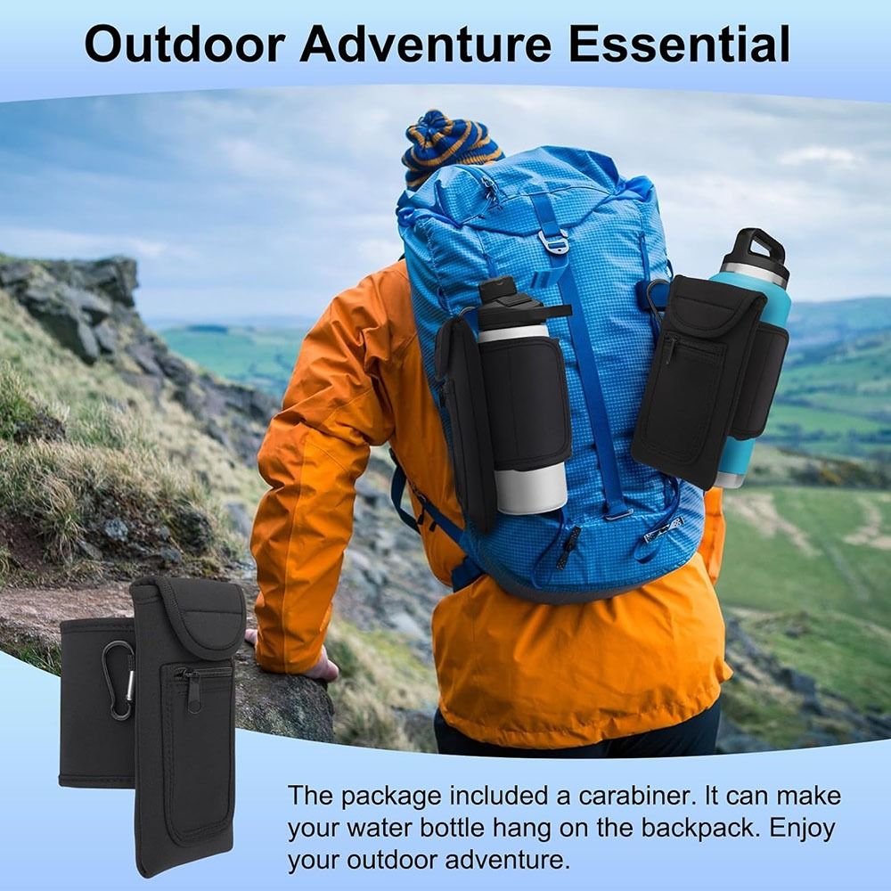 Premium Gym Magnetic Phone Bag – Anti-Slip Sleeve Pouch for 18-40 oz Water Bottle with Pockets for Keys, Cards, Headphones