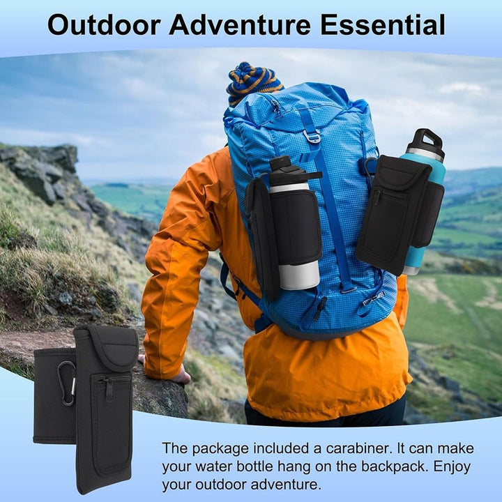 Premium Gym Magnetic Phone Bag – Anti-Slip Sleeve Pouch for 18-40 oz Water Bottle with Pockets for Keys, Cards, Headphones