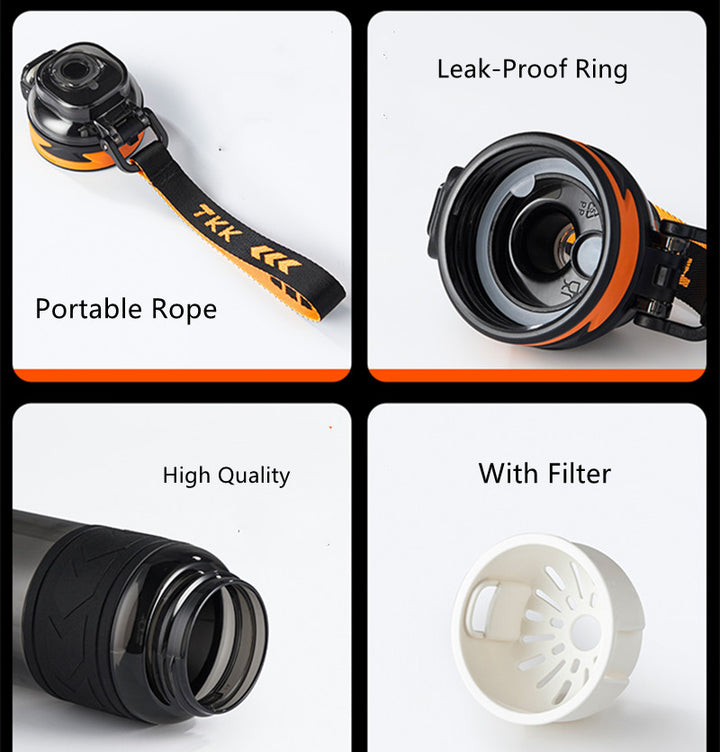 Premium Tritan Water Bottle – 1000ml/1500ml Portable Fitness Kettle with Straw, BPA-Free, Durable, Leak-Proof, Ideal for 