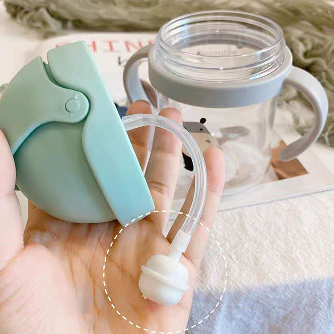 Premium 250ml Kids Water Cup – Anti-Choke, Spill-Proof, with Suction Ball & Straw, Cute Cartoon Design, Ideal for Toddlers 