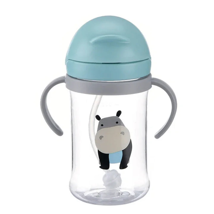 Premium 250ml Kids Water Cup – Anti-Choke, Spill-Proof, with Suction Ball & Straw, Cute Cartoon Design, Ideal for Toddlers 