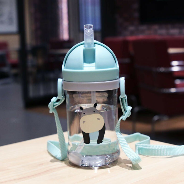 Premium 350ml Kids Drinking Cup – Wide Caliber, Spill-Proof Feeding Bottle with Straw & Gravity Ball, Durable & Easy for 