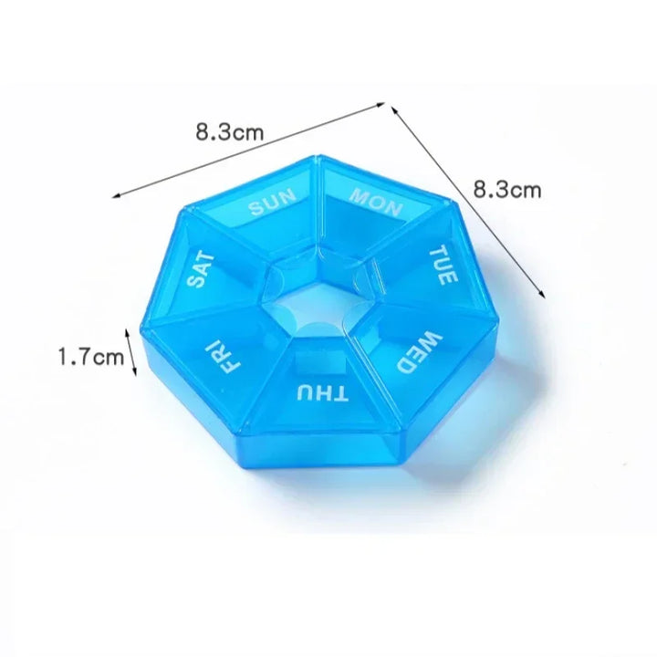 Premium Mini Portable Pill Organizer – Weekly Travel Tablet Holder, Compact 7-Day Storage Box for Pills, Vitamins, and  