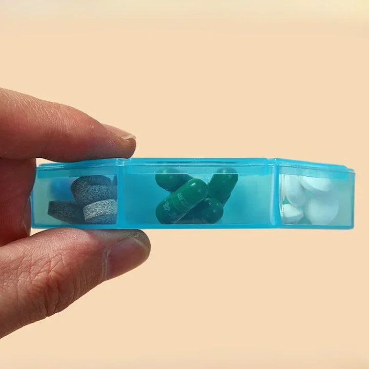 Premium Mini Portable Pill Organizer – Weekly Travel Tablet Holder, Compact 7-Day Storage Box for Pills, Vitamins, and  