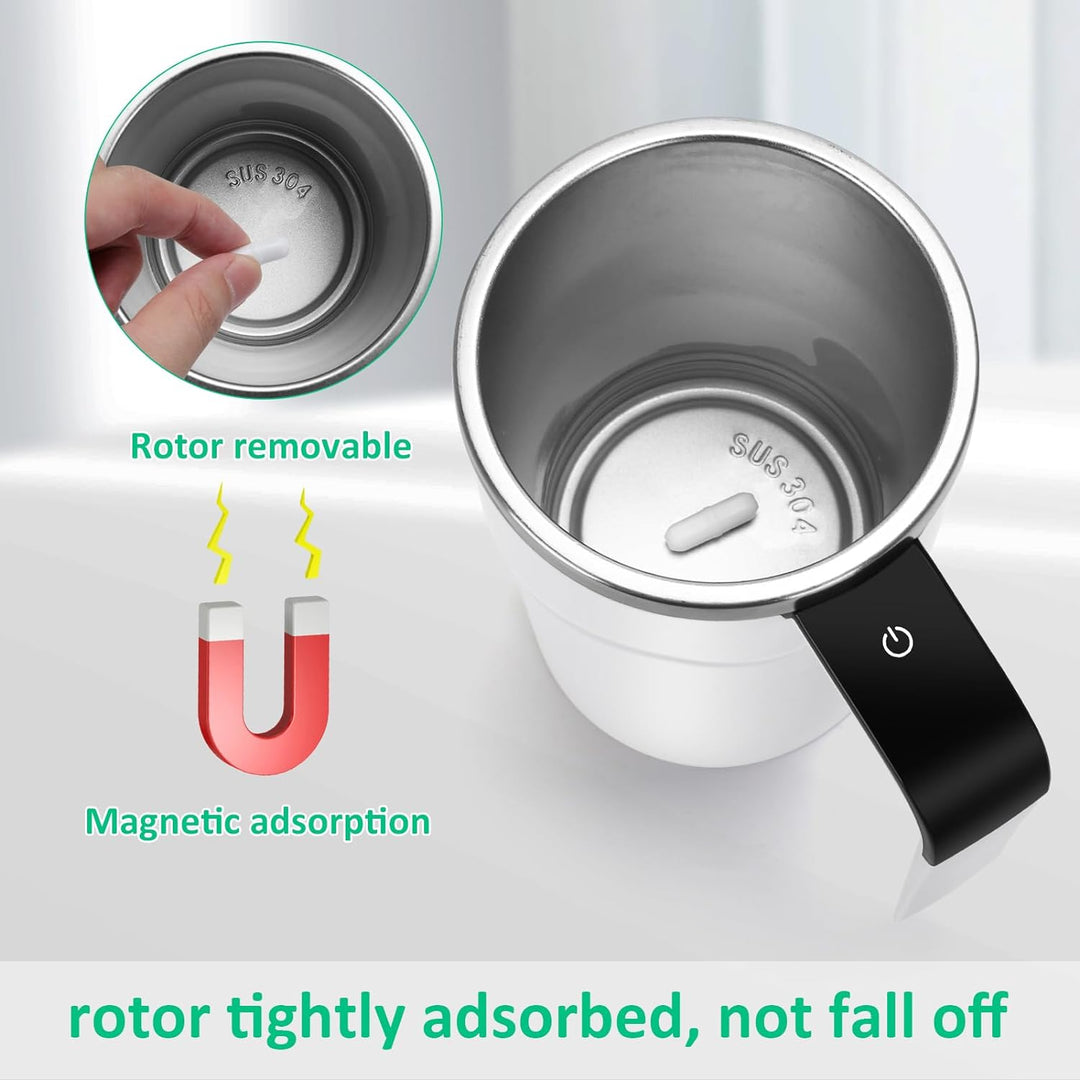Premium Self Stirring Magnetic Mug – USB Rechargeable Smart Coffee & Tea Cup with LCD Temperature Display – Automatic 