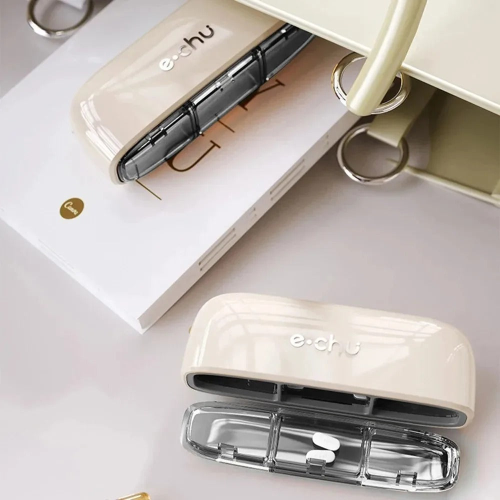 Premium Portable Pill Organizer – 3 Times A Day Medicine Box, Travel-Friendly, Compact Design with Waterproof Seal, Food