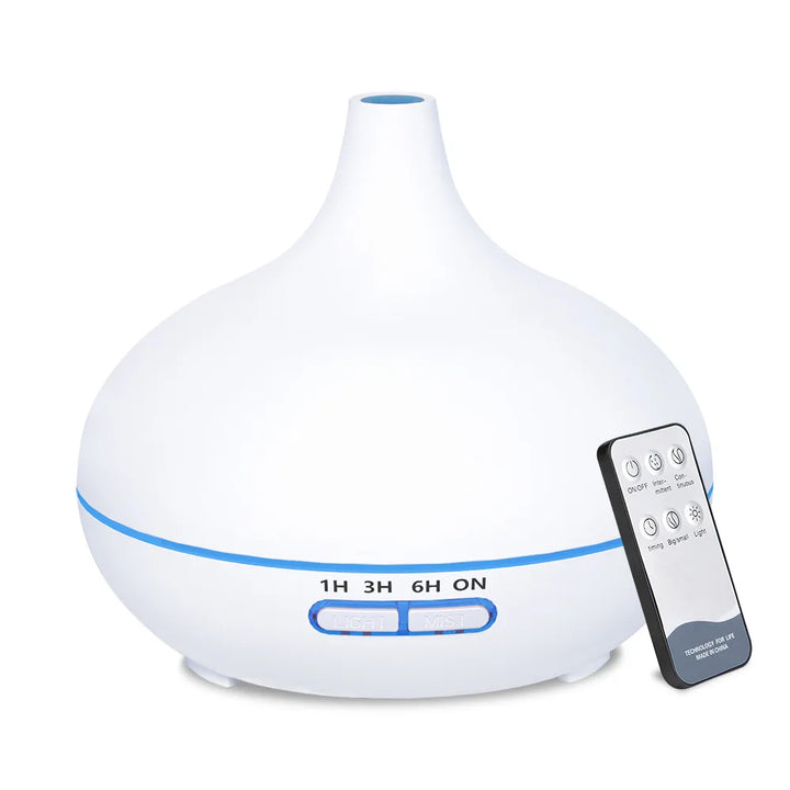 Premium 550ml Wood Grain USB Aroma Diffuser, Essential Oil Humidifier with 7 LED Colors & Remote Control