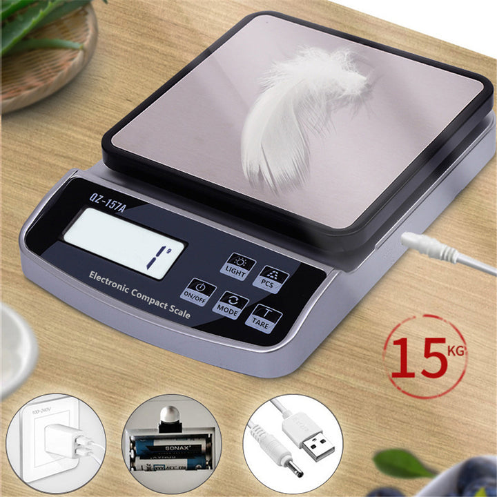 Premium Electronic Kitchen Scale - USB Rechargeable Smart Digital Balance for Food, Coffee, and Baking (3KG/5KG/10KG 