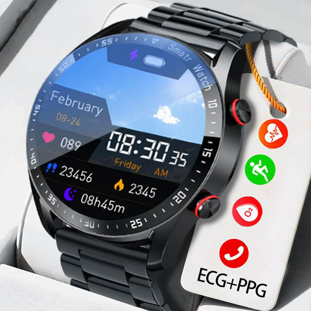 Premium Bluetooth Call Smartwatch for Men - ECG+PPG Health Monitoring, IP67 Waterproof, Heart Rate & Blood Pressure Tracker, 