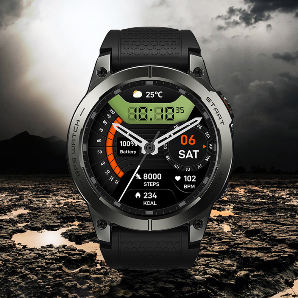 Premium GPS Sports Smartwatch for Men - 1.43” AMOLED, Built-in GPS, 100+ Sports Modes, Health Tracking, 18-Day Battery, 