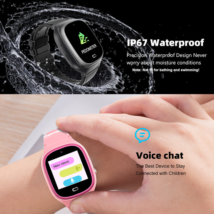 Premium Kids Smart Watch Phone – 2G GSM, LBS Location, SOS, Voice Chat, Camera, Flashlight, Alarm, Silicone Strap,
