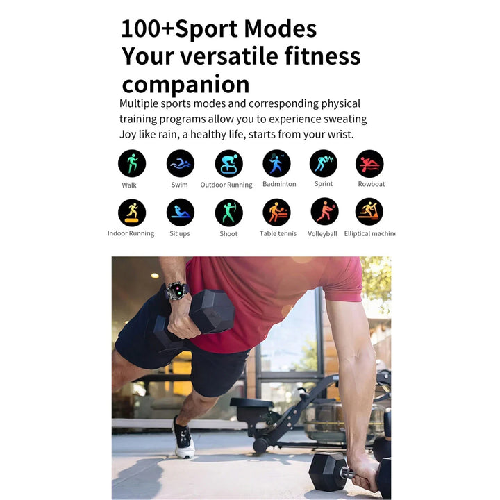 Premium Smartwatch with 1.43" AMOLED Display – Voice Calling, 100 Sports Modes, Military Grade Toughness, Waterproof, 7-Day Battery, Bluetooth, Custom Watch Faces - StrengthXPhysiotherapy