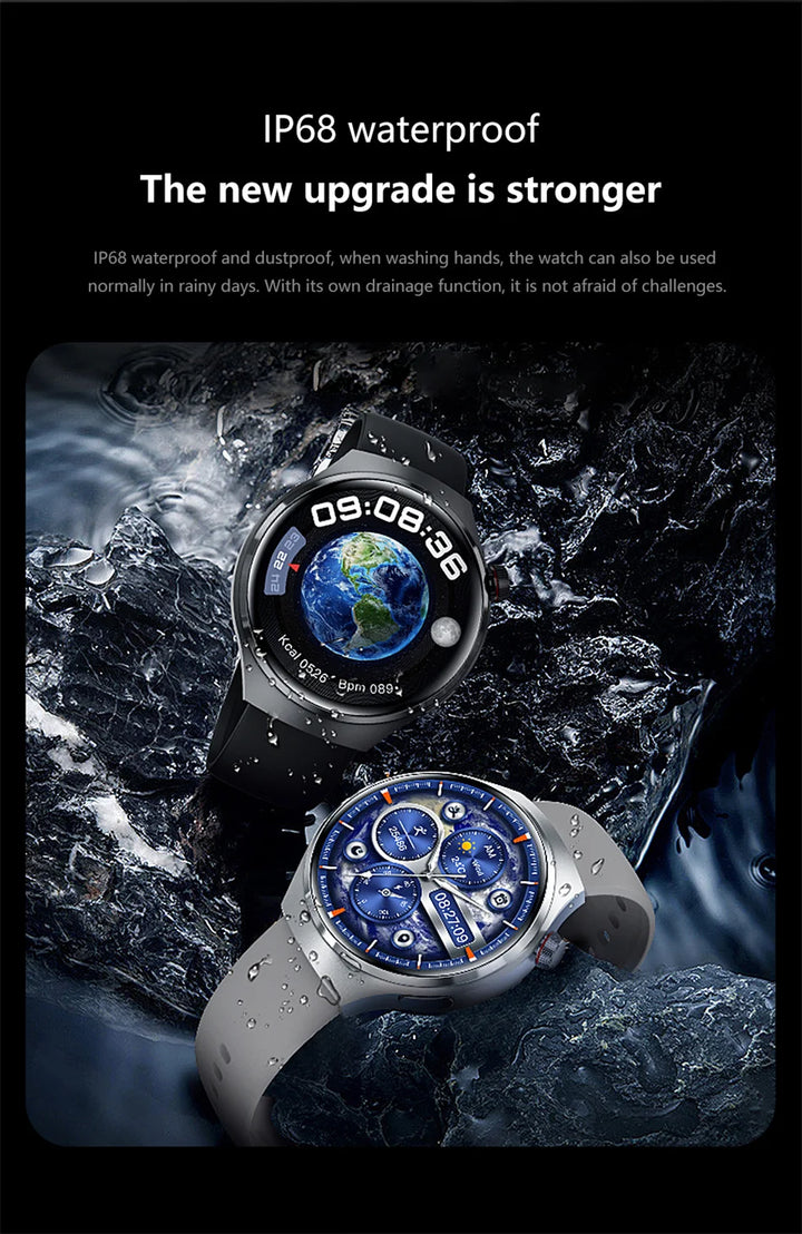 Premium GPS Smart Watch for Men & Women | 360° AMOLED Display, NFC, Bluetooth Call, IP68 Waterproof, Heart Rate Monitor, Fitness Tracker, Sleep Monitoring, Multi-Sport Modes - StrengthXPhysiotherapy