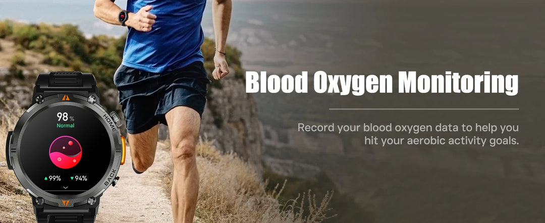 Premium Smart Watch for Men, Bluetooth Call, Full Touchscreen, Health Monitor, IP68 Waterproof, Fitness Tracker, Flashlight, Custom Faces, iOS & Android Compatible - StrengthXPhysiotherapy