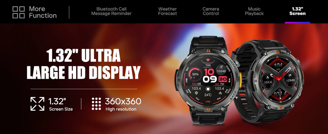 Premium Smart Watch for Men, Bluetooth Call, Full Touchscreen, Health Monitor, IP68 Waterproof, Fitness Tracker, Flashlight, Custom Faces, iOS & Android Compatible - StrengthXPhysiotherapy