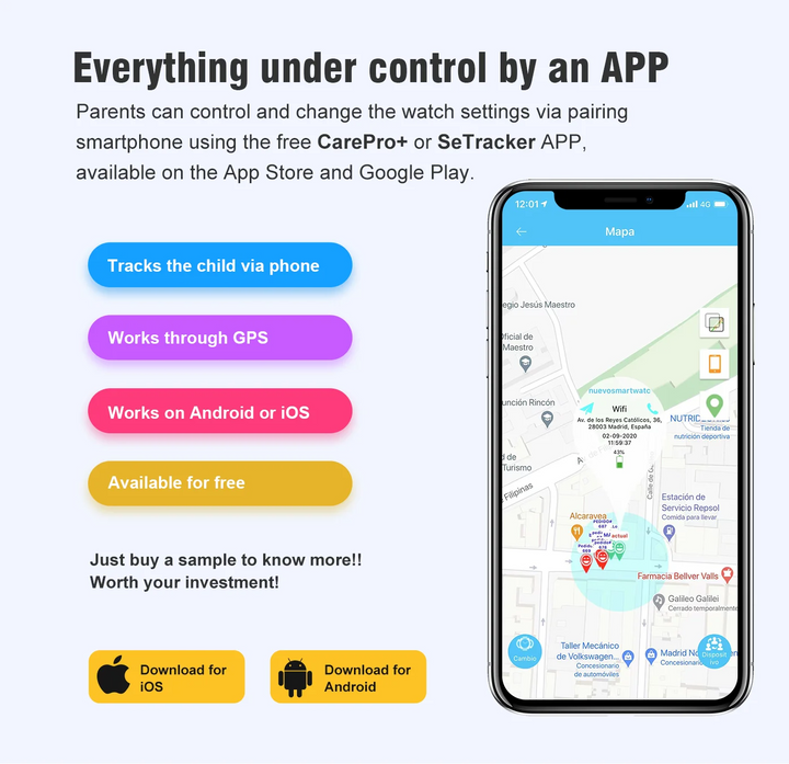 Premium Kids 4G Smart Watch - GPS Tracker, Video Calls, SOS, Waterproof, Camera, Location Monitor - StrengthXPhysiotherapy