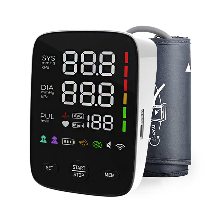 Premium Automatic Upper Arm Blood Pressure Monitor – LED Backlit Screen, 2X120 Memory Groups, Adjustable BP Cuff, Electronic