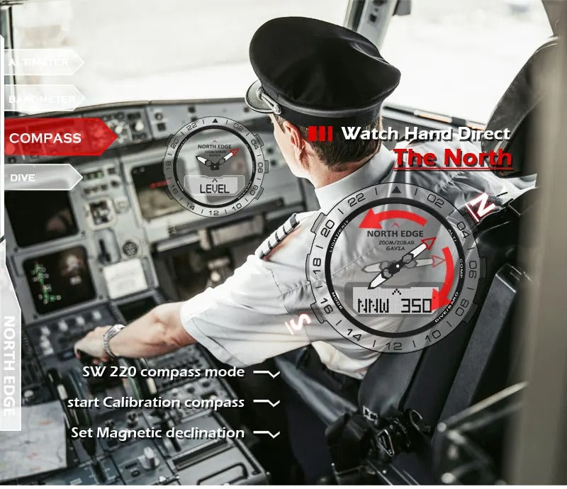 Premium Military Dive Watch for Men – 200M Waterproof, Altimeter, Compass, Barometer, Digital Clock, Thermometer, Pedometer, Stopwatch, Countdown Timer, EL Backlight - StrengthXPhysiotherapy