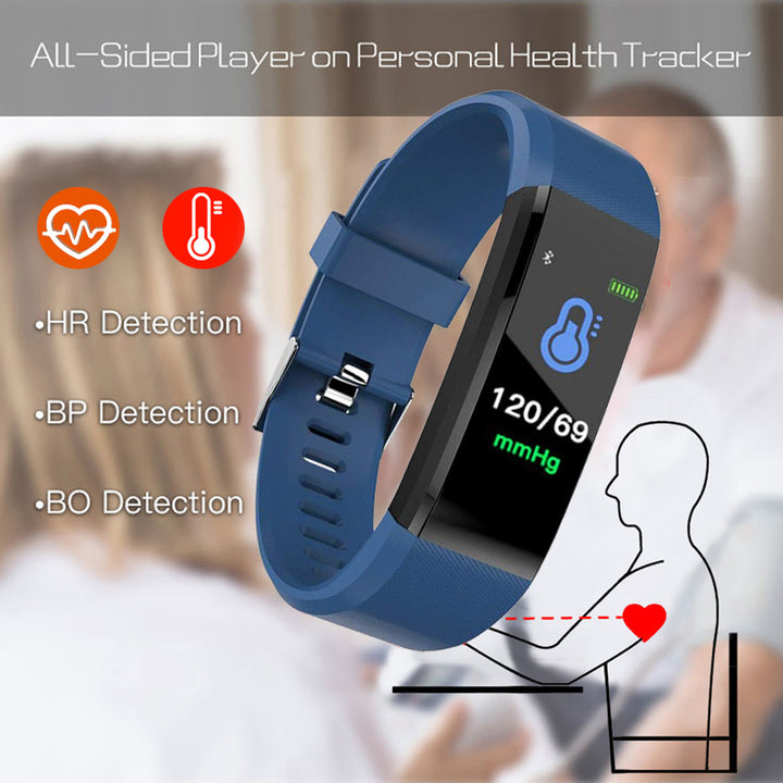 Premium Smart Fitness Tracker – Heart Rate, Blood Pressure Monitor, Activity Tracker, Bluetooth-Compatible, IPX7 